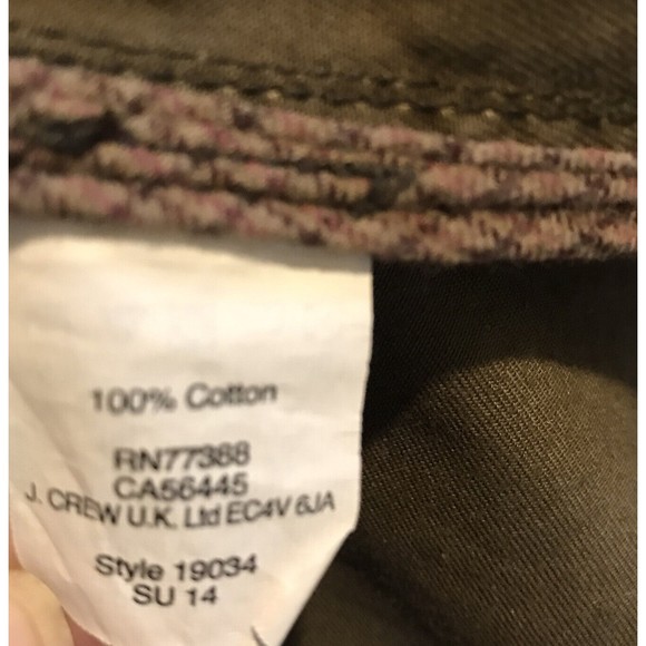 J Crew The Downtown Field Jacket Waxed Cotton Green Womens Size XXXS - Picture 6 of 12